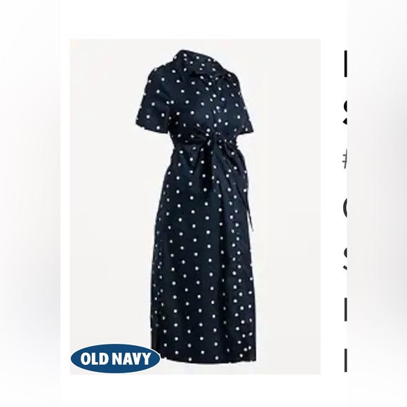 Old Navy Maternity Small Front Tie Navy Dress - Picture 1 of 5